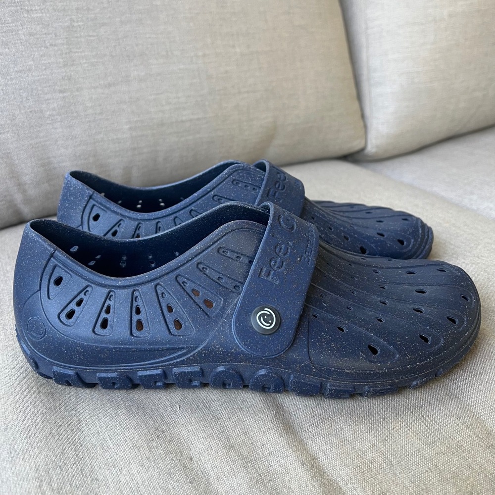 Barefooters Feel Great Mens 41 (US 8) Slip On Shoes Clog Navy Blue Made In Italy